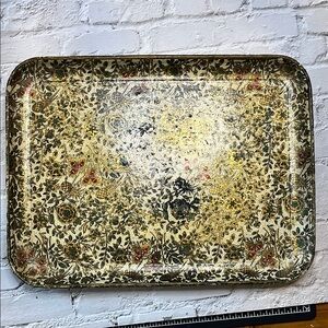 Vintage Floral Patterned Knobler Tray